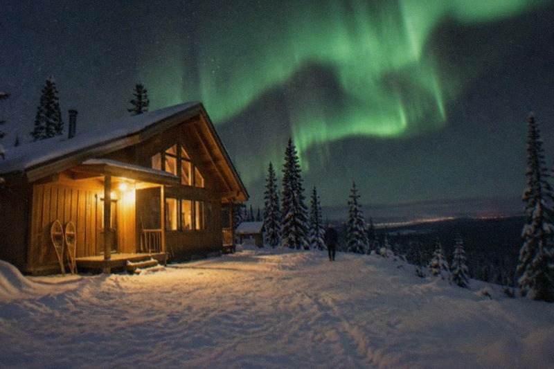 Aurora Viewing Lodge, a bookable Fairbanks-area northern lights lodge tour